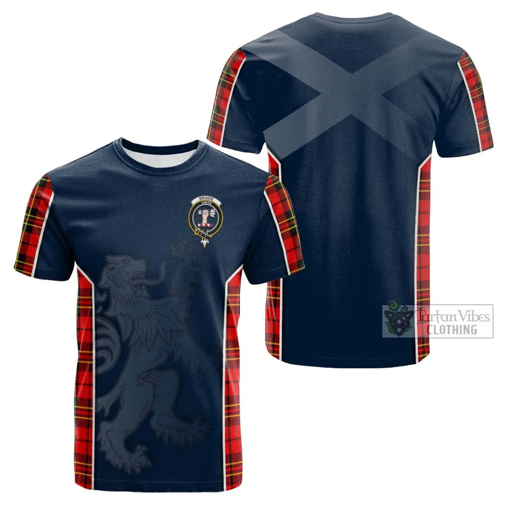 Brodie Modern Tartan Cotton T-shirt with Family Crest and Lion Rampant Vibes Sport Style