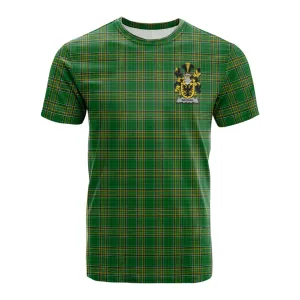 Browne Irish Clan Tartan Cotton T-shirt with Coat of Arms