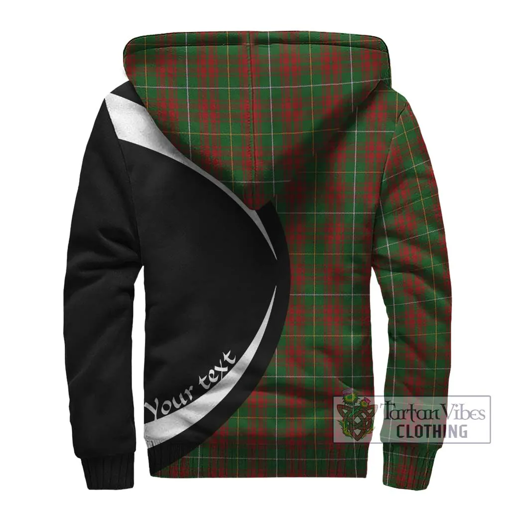 Bruce Hunting Tartan Sherpa Hoodie with Family Crest Circle Style