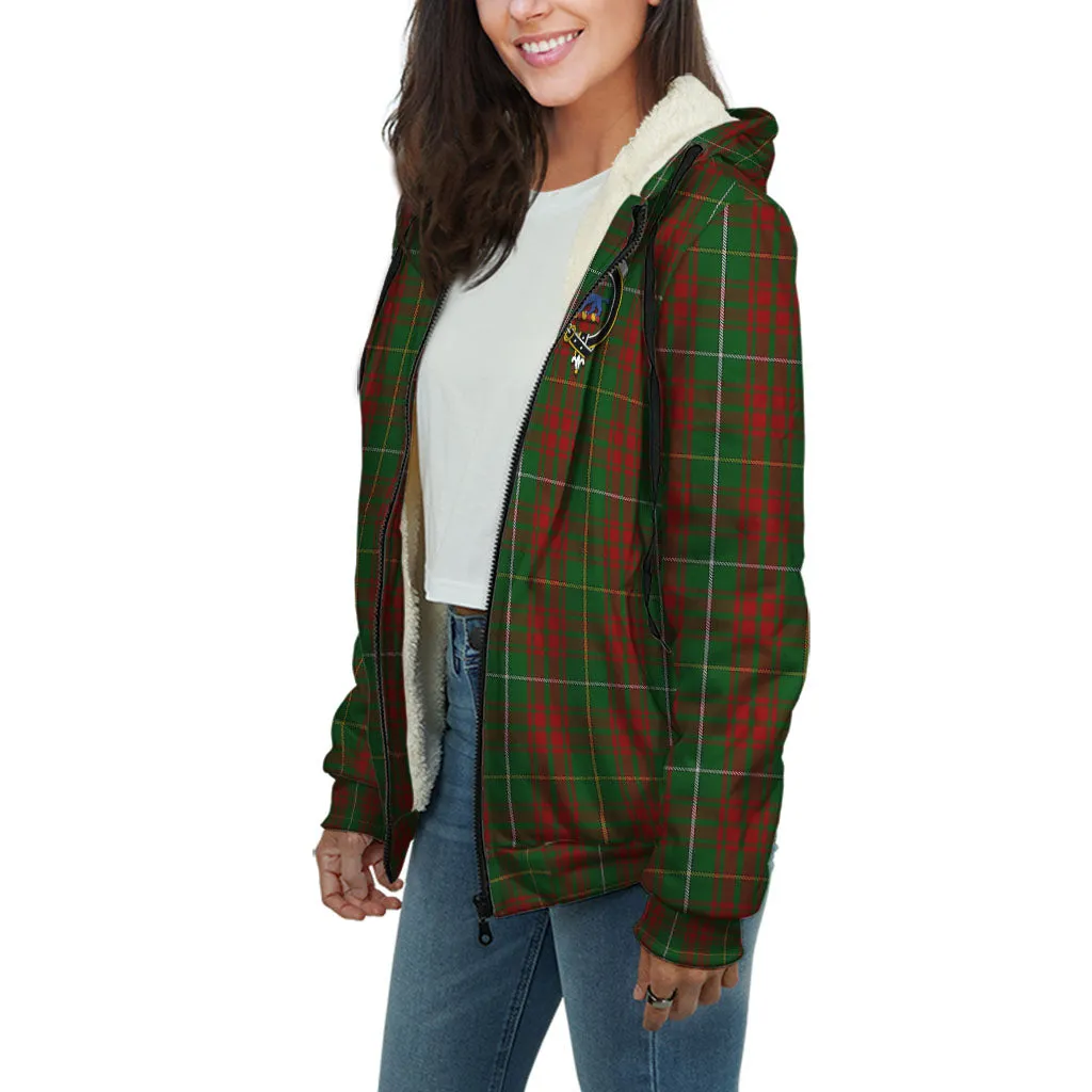 Bruce Hunting Tartan Sherpa Hoodie with Family Crest