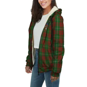 Bruce Hunting Tartan Sherpa Hoodie with Family Crest