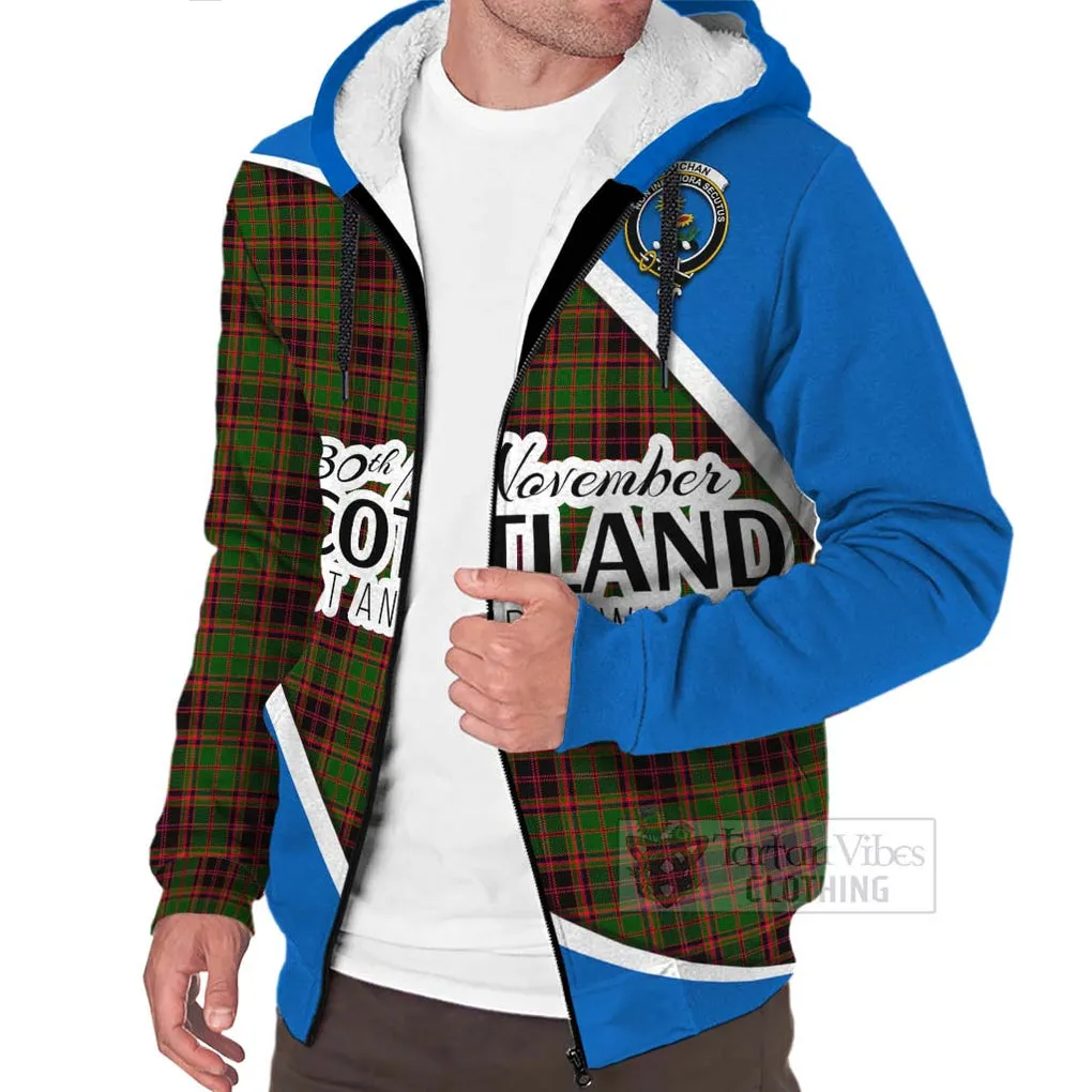 Buchan Family Crest Tartan Sherpa Hoodie Celebrate Saint Andrew's Day in Style