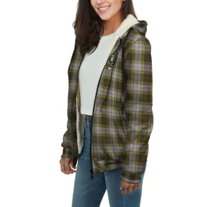 Buchanan Dress Tartan Sherpa Hoodie with Family Crest