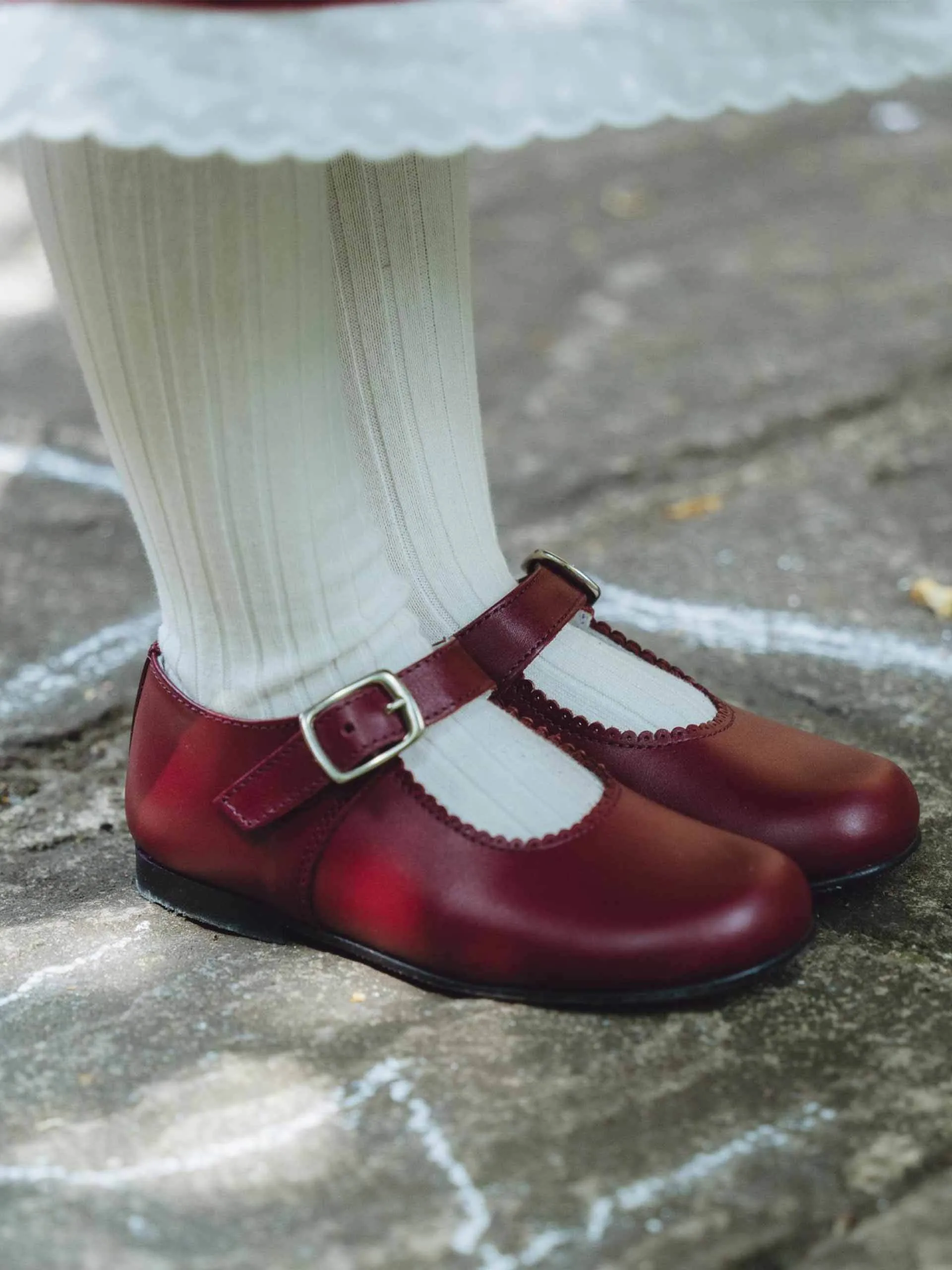 Burgundy Mary Jane girl shoes