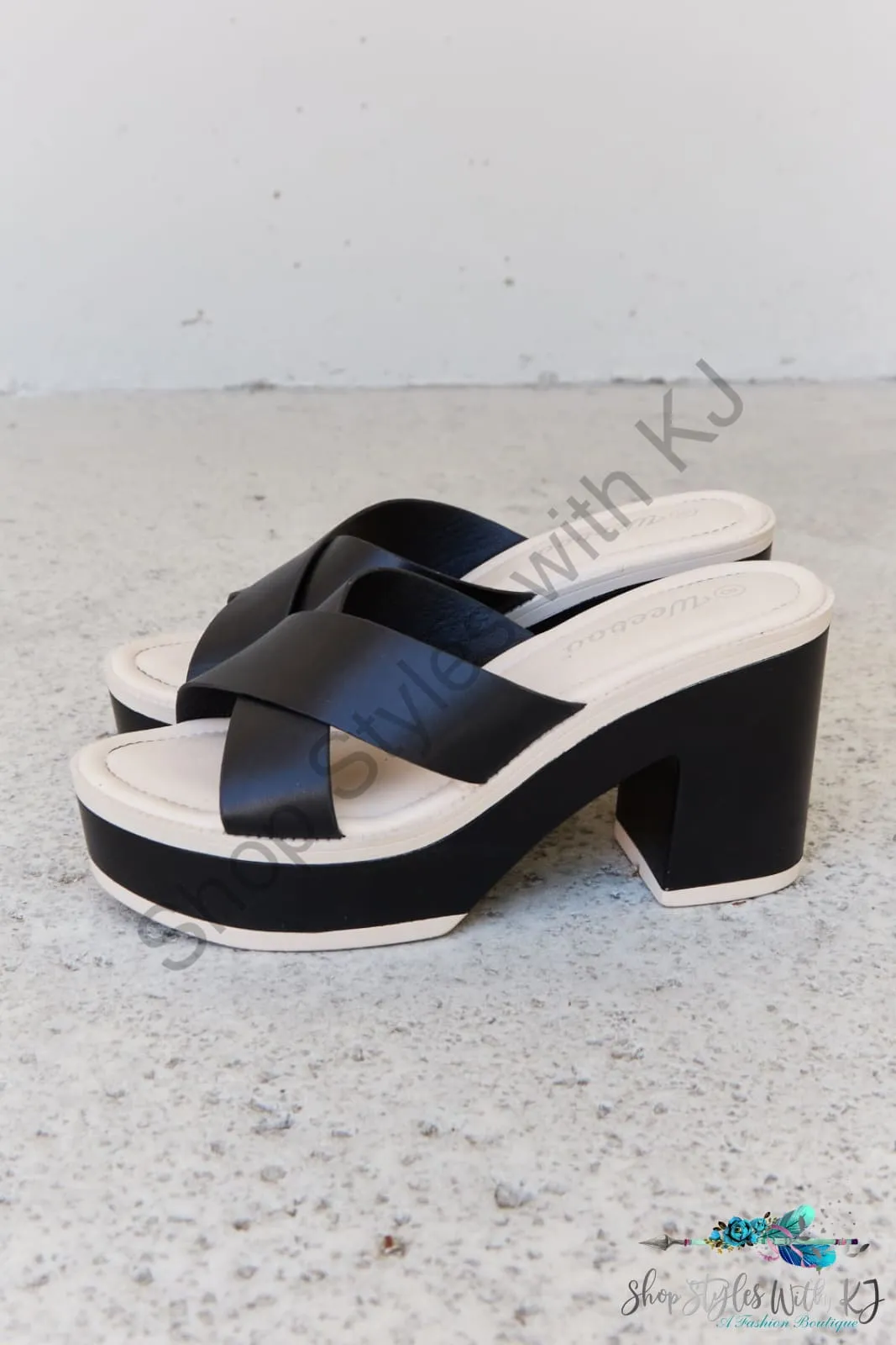 Cherish The Moments Contrast Platform Sandals in Black