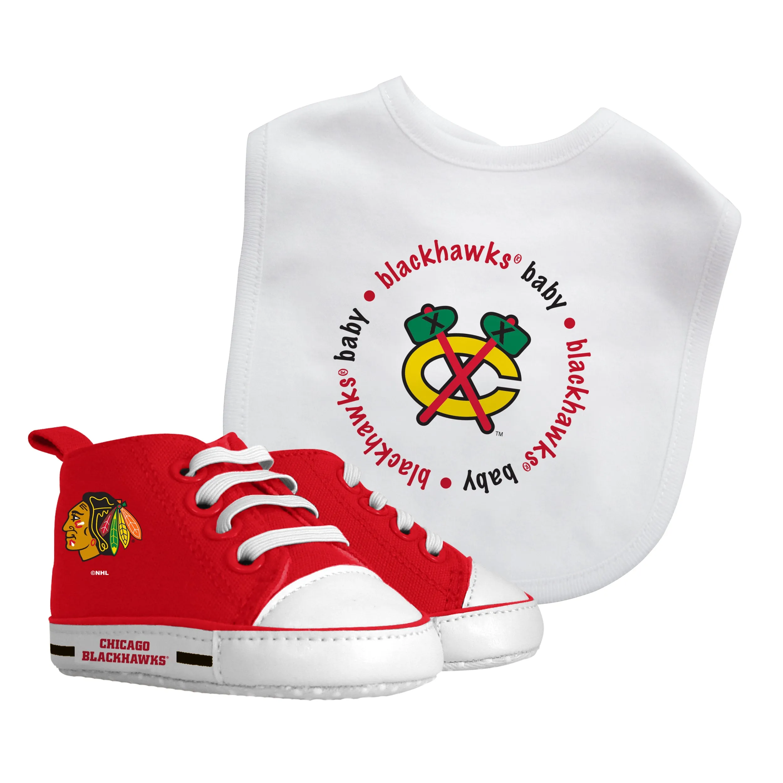 Chicago Blackhawks Baby Bib with Pre-Walking Shoes