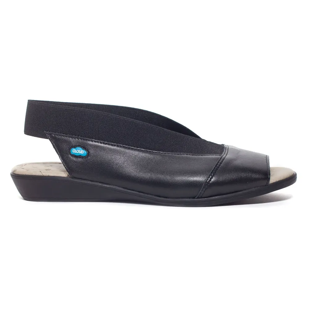 Cloud Footwear Caliber Black Nappa Slingback Sandal (Women's)