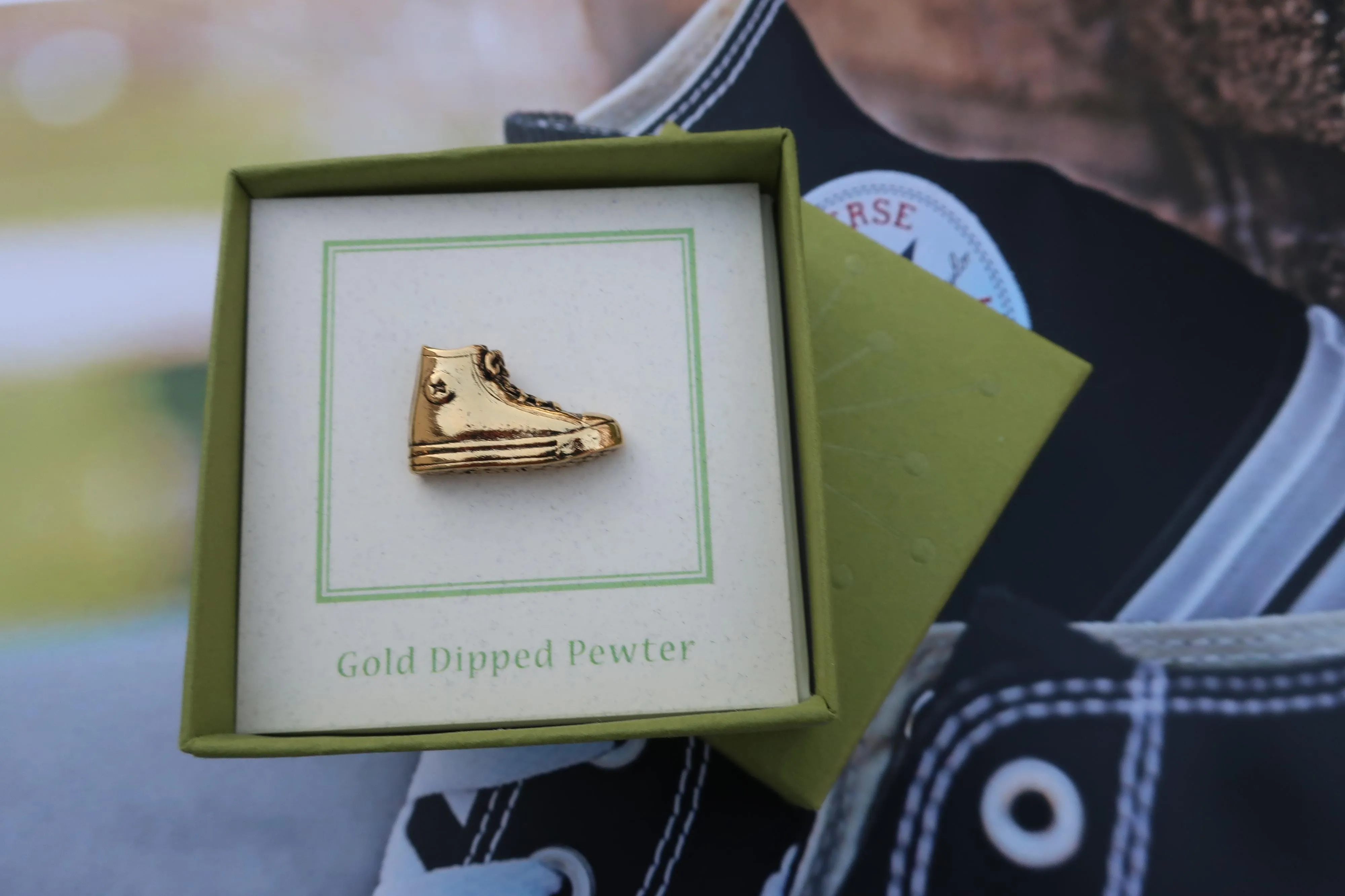 Converse Chuck Taylors Gold Lapel Pin