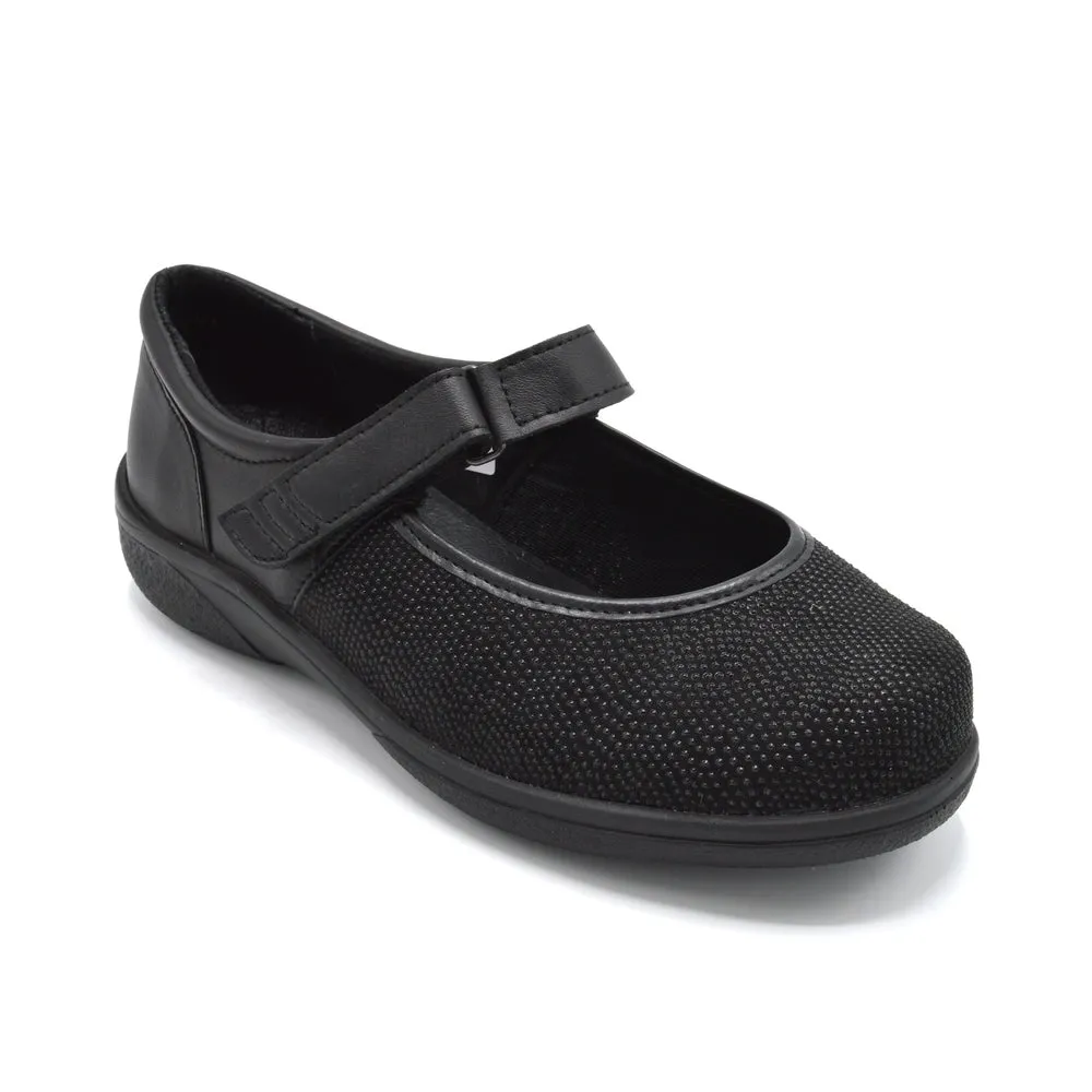 DB Roberta - Ladies Extra Fitting Shoe - 6V (6E-8E) Fitting - Black