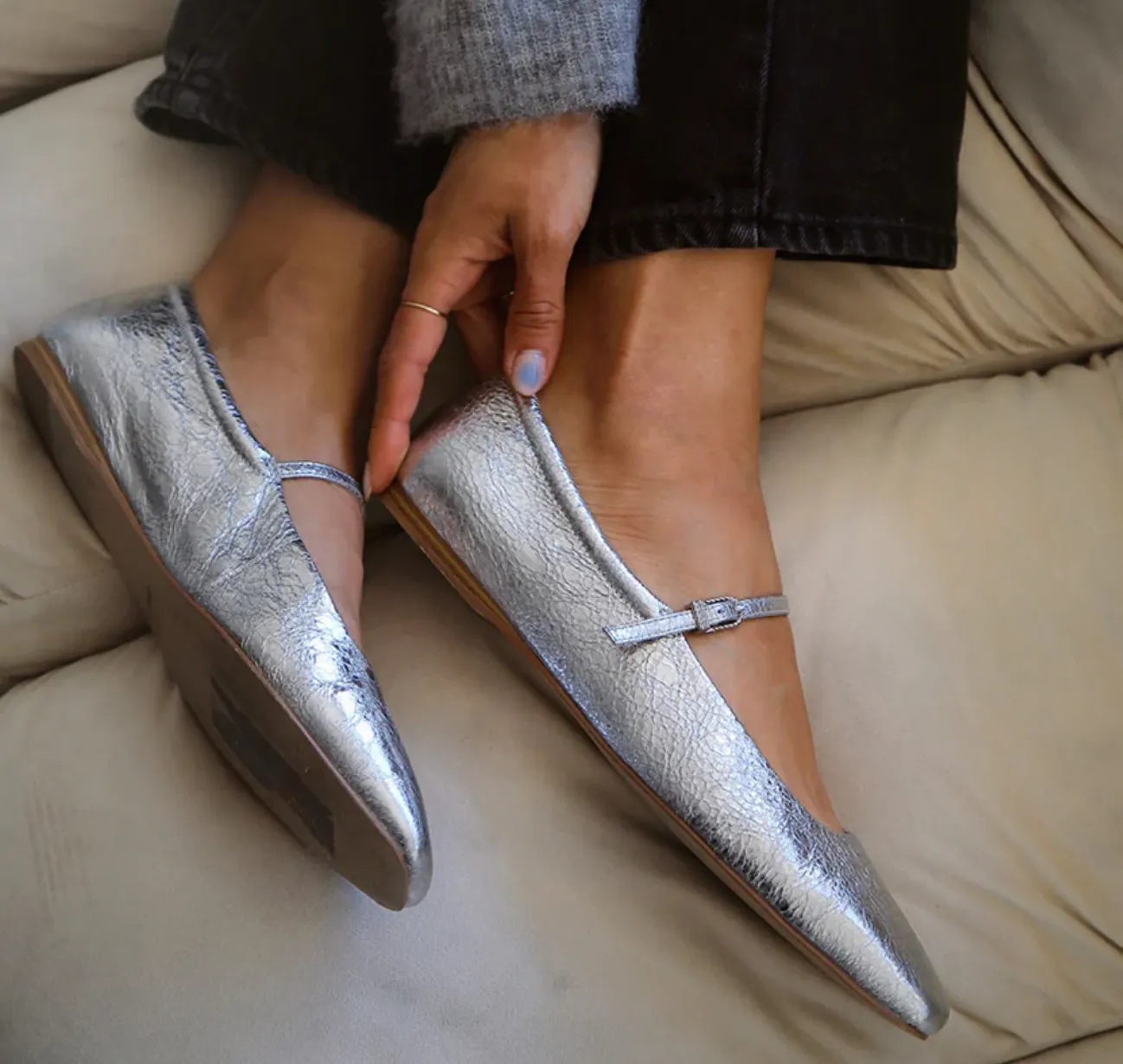 Dolce Vita Reyes Ballet Flat Silver