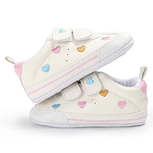 E-FAK Baby Boys Girls Shoes Non-Slip Rubber Sole Infant Toddler Sneakers Crib First Walker Shoes(0-18 Months) (01 Multi-Color, 12_Months)