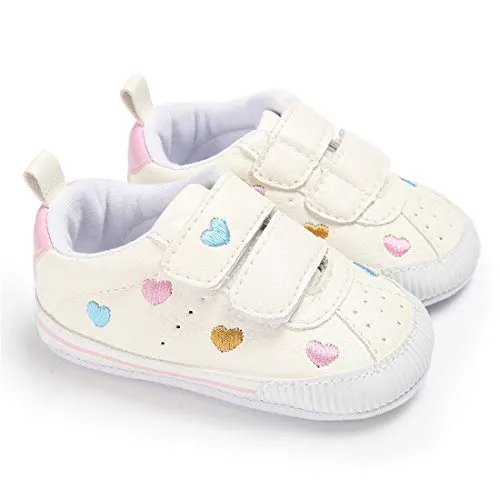 E-FAK Baby Boys Girls Shoes Non-Slip Rubber Sole Infant Toddler Sneakers Crib First Walker Shoes(0-18 Months) (01 Multi-Color, 12_Months)