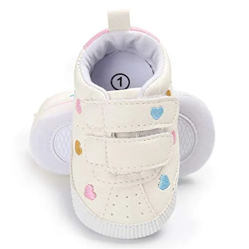 E-FAK Baby Boys Girls Shoes Non-Slip Rubber Sole Infant Toddler Sneakers Crib First Walker Shoes(0-18 Months) (01 Multi-Color, 12_Months)