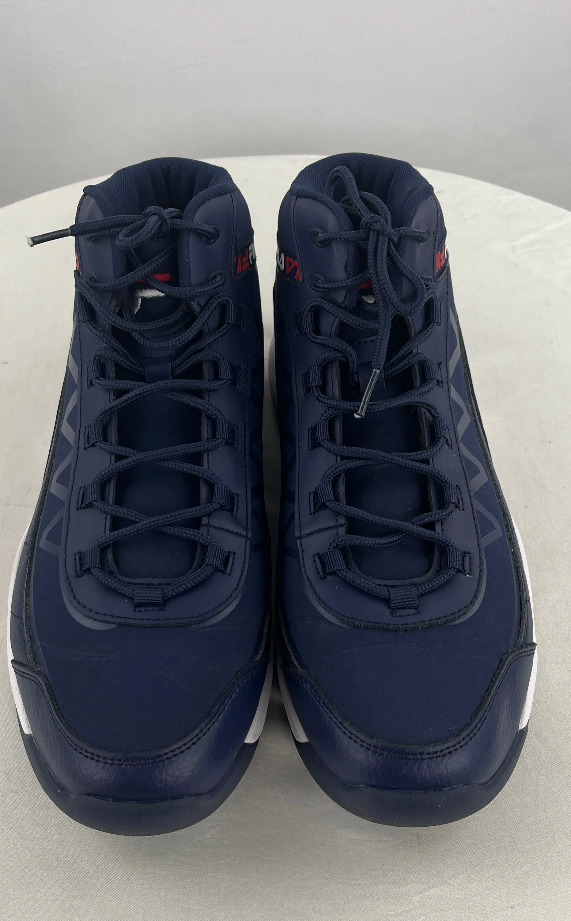 FILA Men's Navy Leather Basketball High Top Shoes Size 12 1BM00715-422