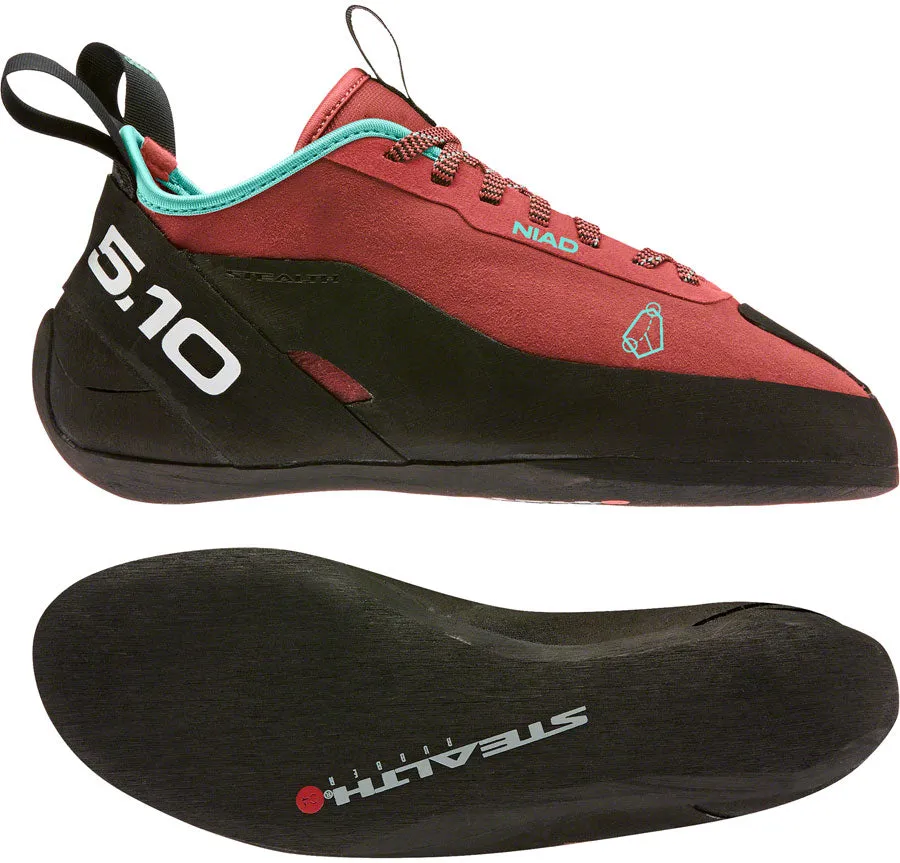 Five Ten Niad Lace Climbing Shoe - Women's, Core Black/Crew Red/Acid Mint