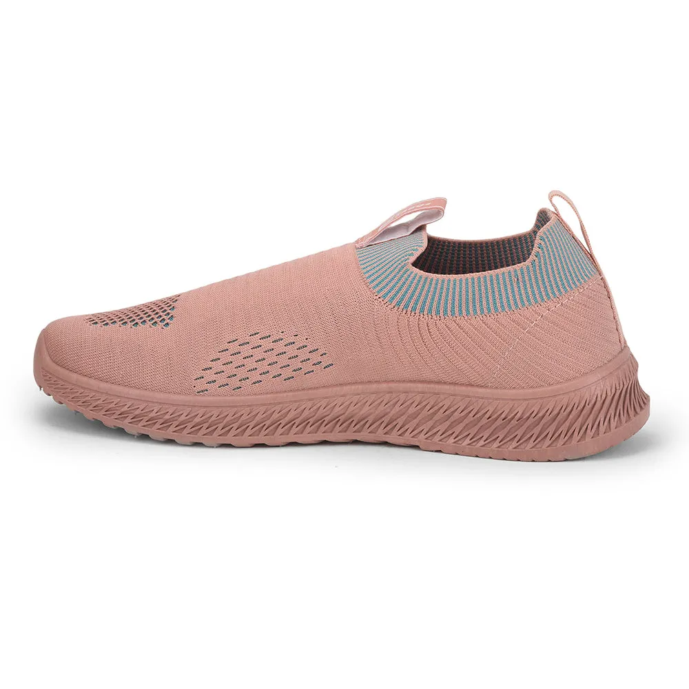 Force 10 Sports Non Lacing Shoe For Ladies (Peach) GRACE-4 By Liberty