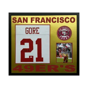 Frank Gore Signed San Francisco 49ers Custom Space Saver Framed Football Jersey