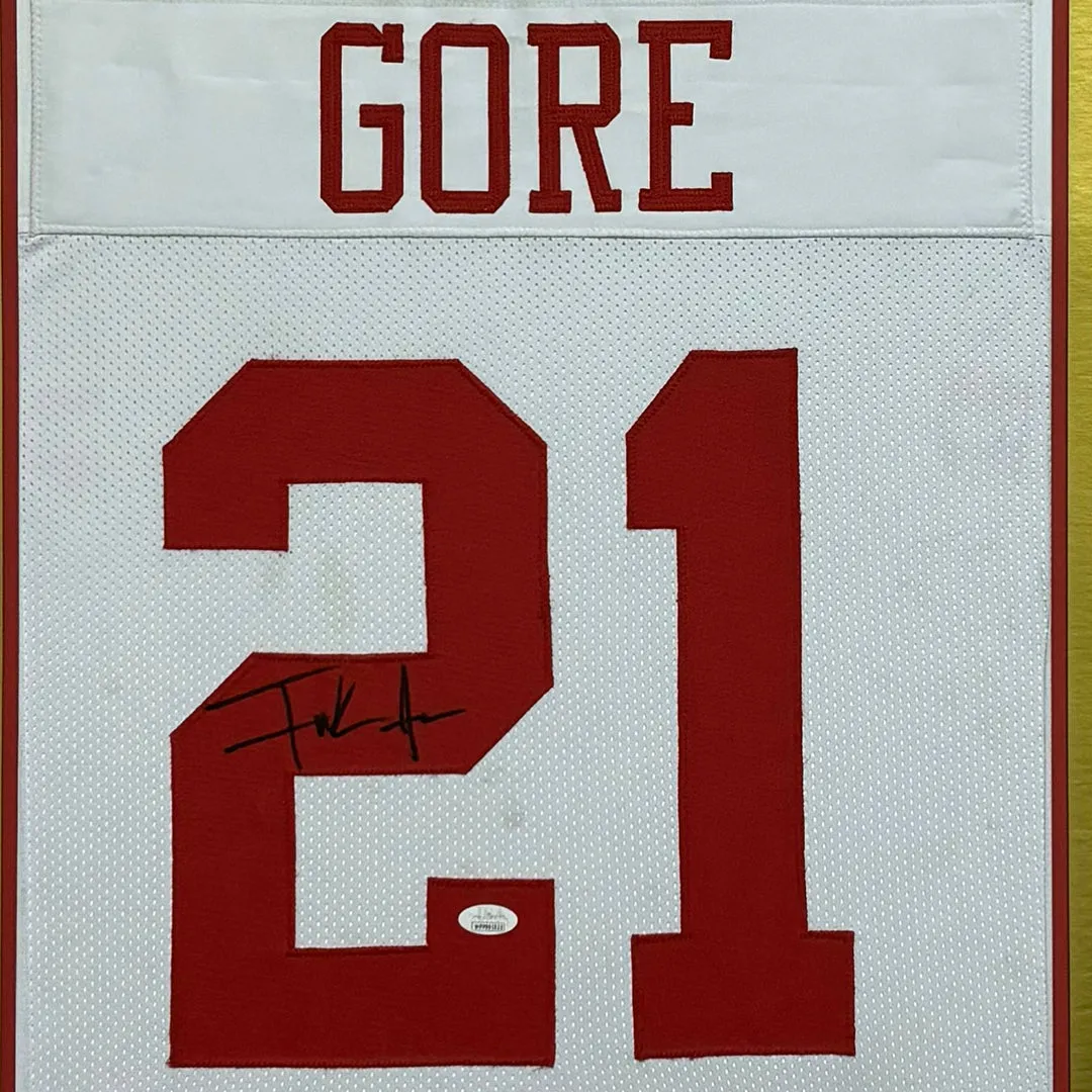 Frank Gore Signed San Francisco 49ers Custom Space Saver Framed Football Jersey