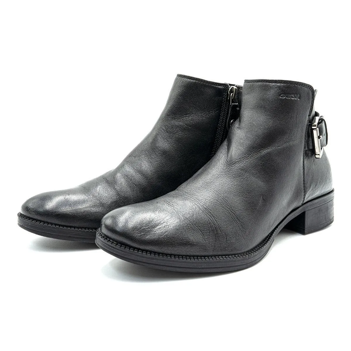 Geox Ankle Boots Leather Black Colour For Women