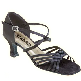 Go Go Dance Shoes, 9821, Black Satin, 2.5” Heel