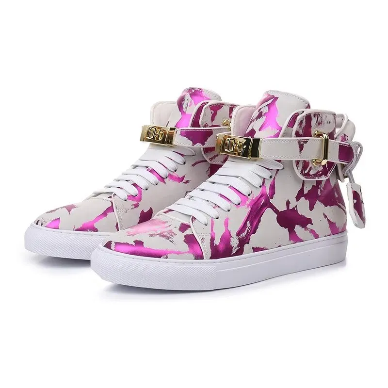 Graffiti Artisan Cow Leather High Top Sneaks