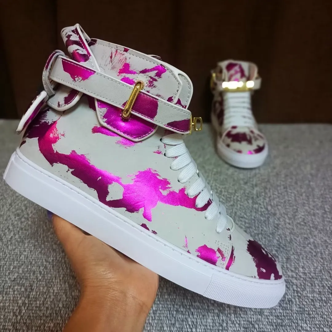 Graffiti Artisan Cow Leather High Top Sneaks