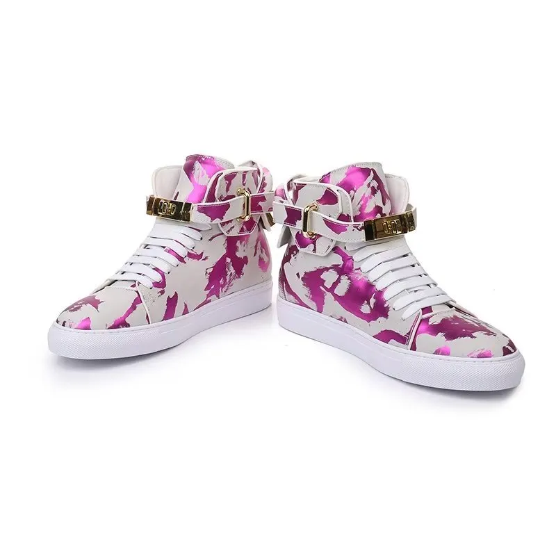 Graffiti Artisan Cow Leather High Top Sneaks