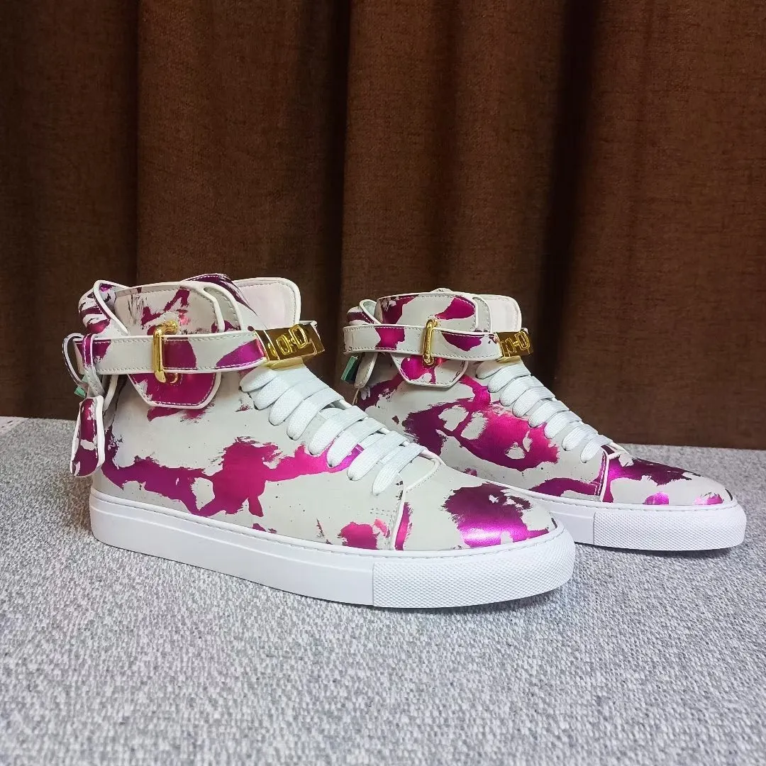 Graffiti Artisan Cow Leather High Top Sneaks