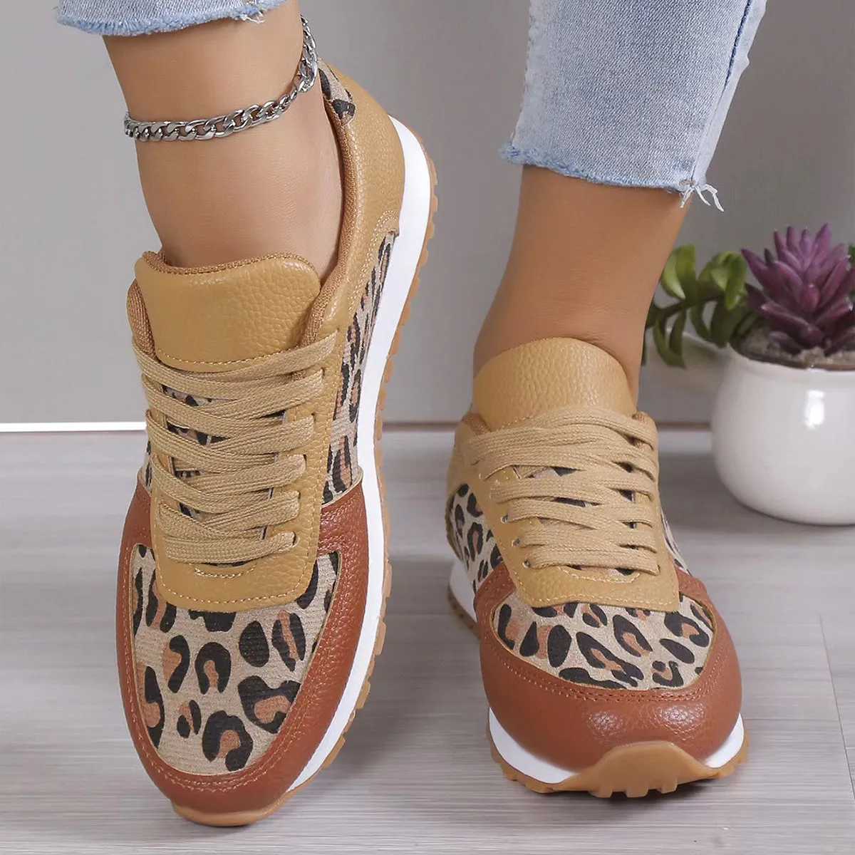 Gympolo Leopard Sneakers For Women