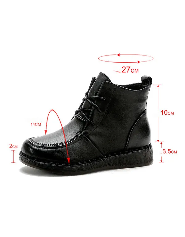 Handmade Lace-up Retro Walking Boots Winter