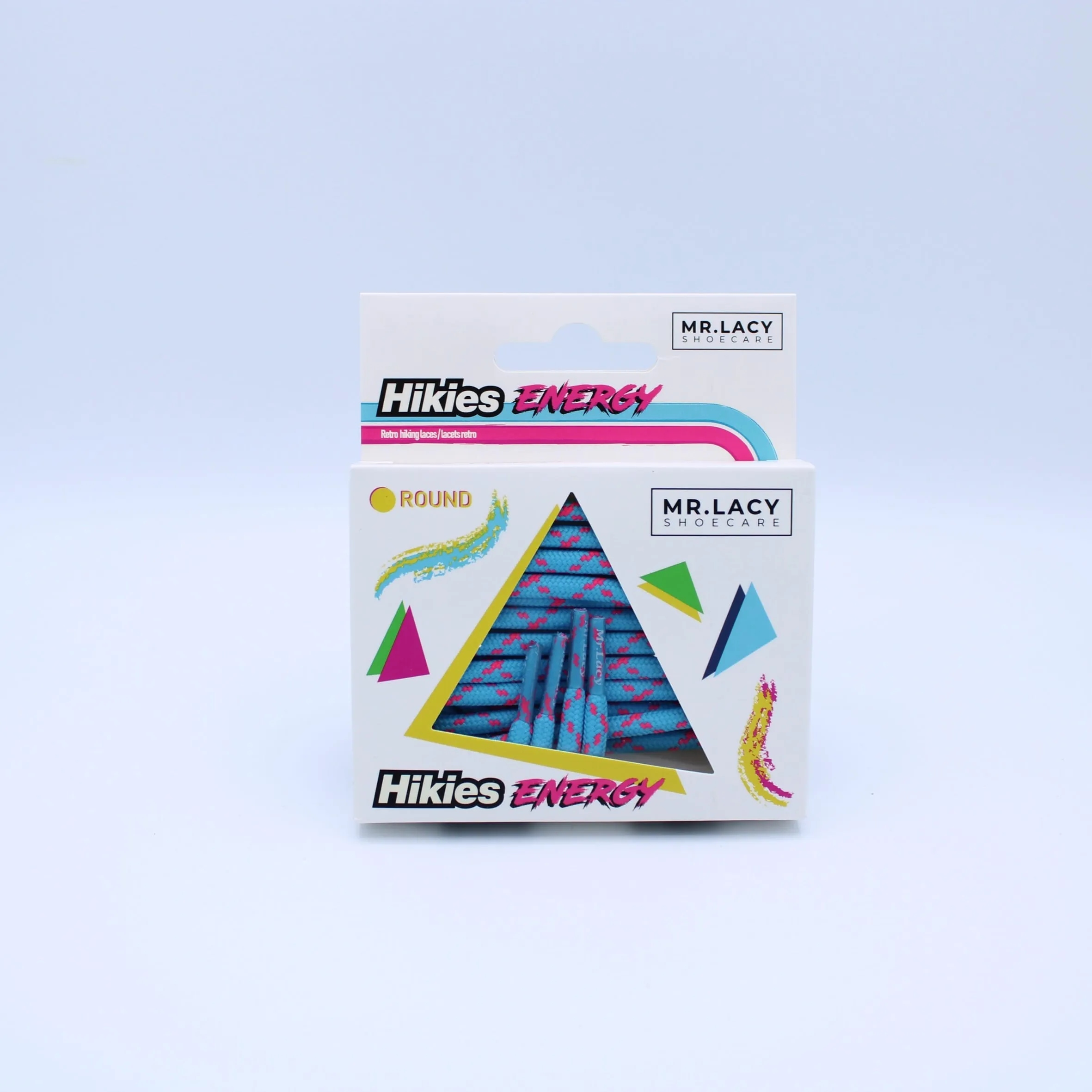 Hikies ENERGY Round Laces · Neon Pink/Mellow Blue