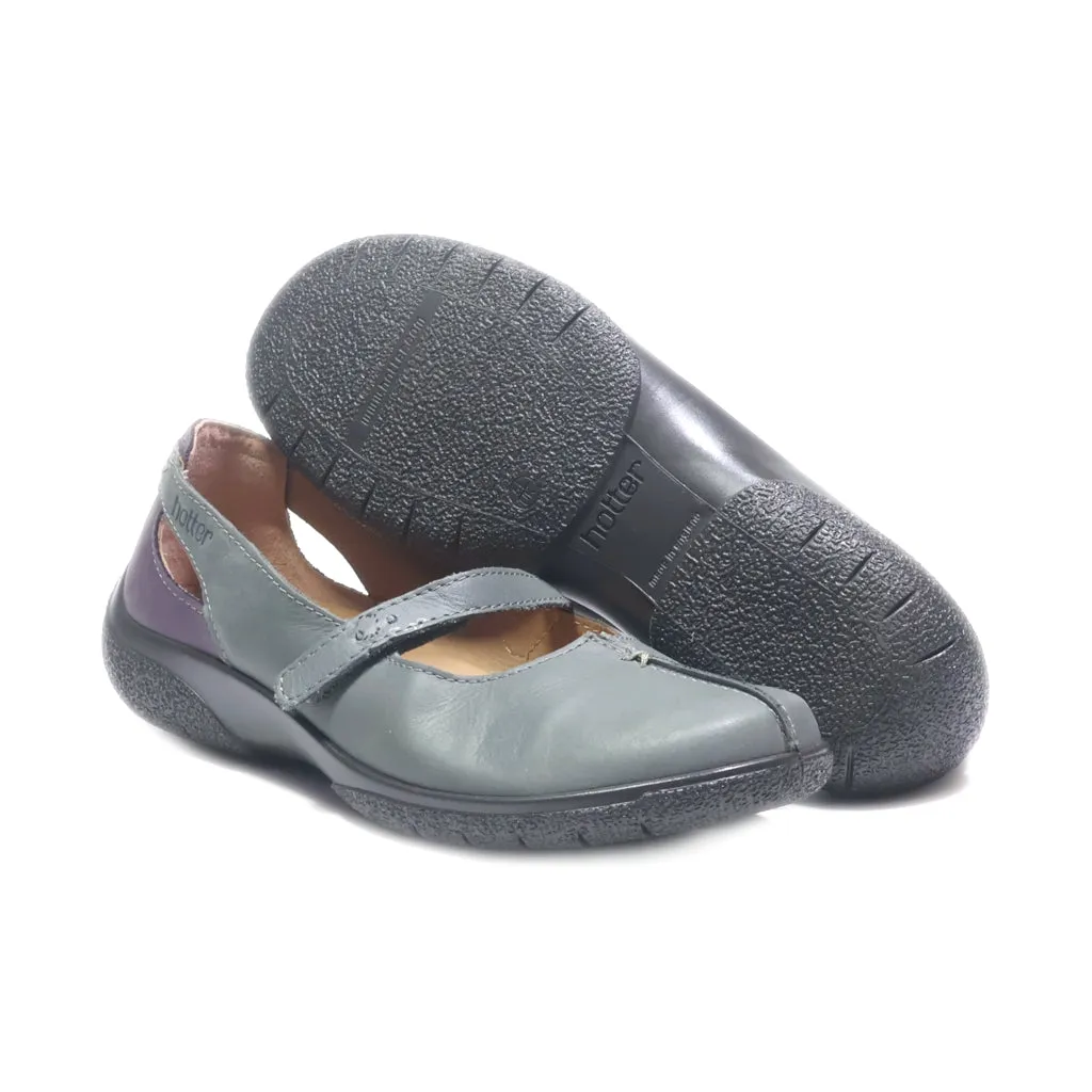 Hotter Ballerinas Leather Grey Colour For Women