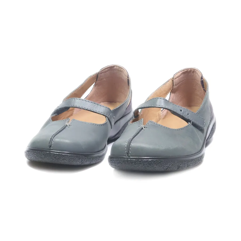 Hotter Ballerinas Leather Grey Colour For Women