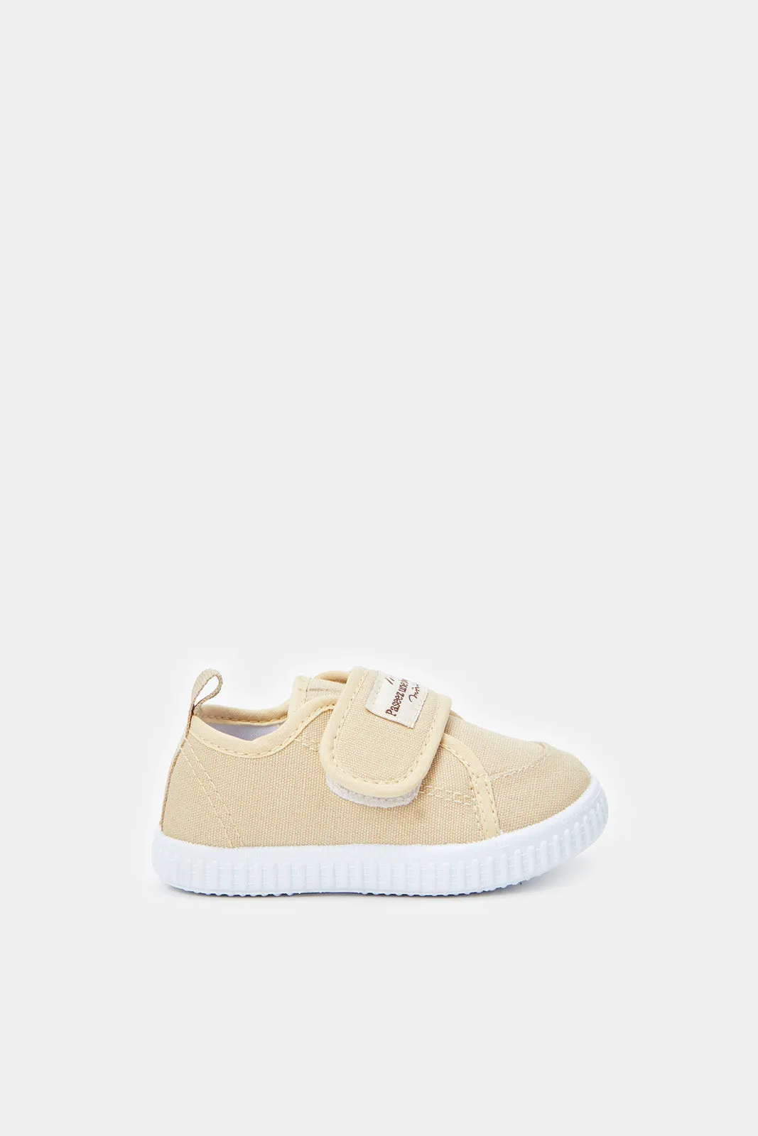 Infant Boys Beige Velcro Pump