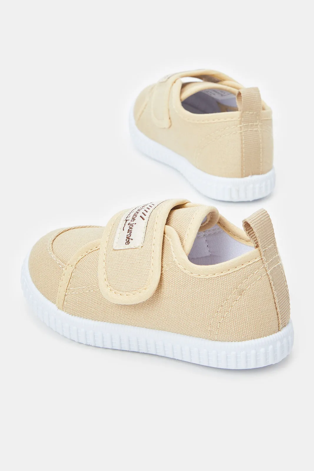 Infant Boys Beige Velcro Pump