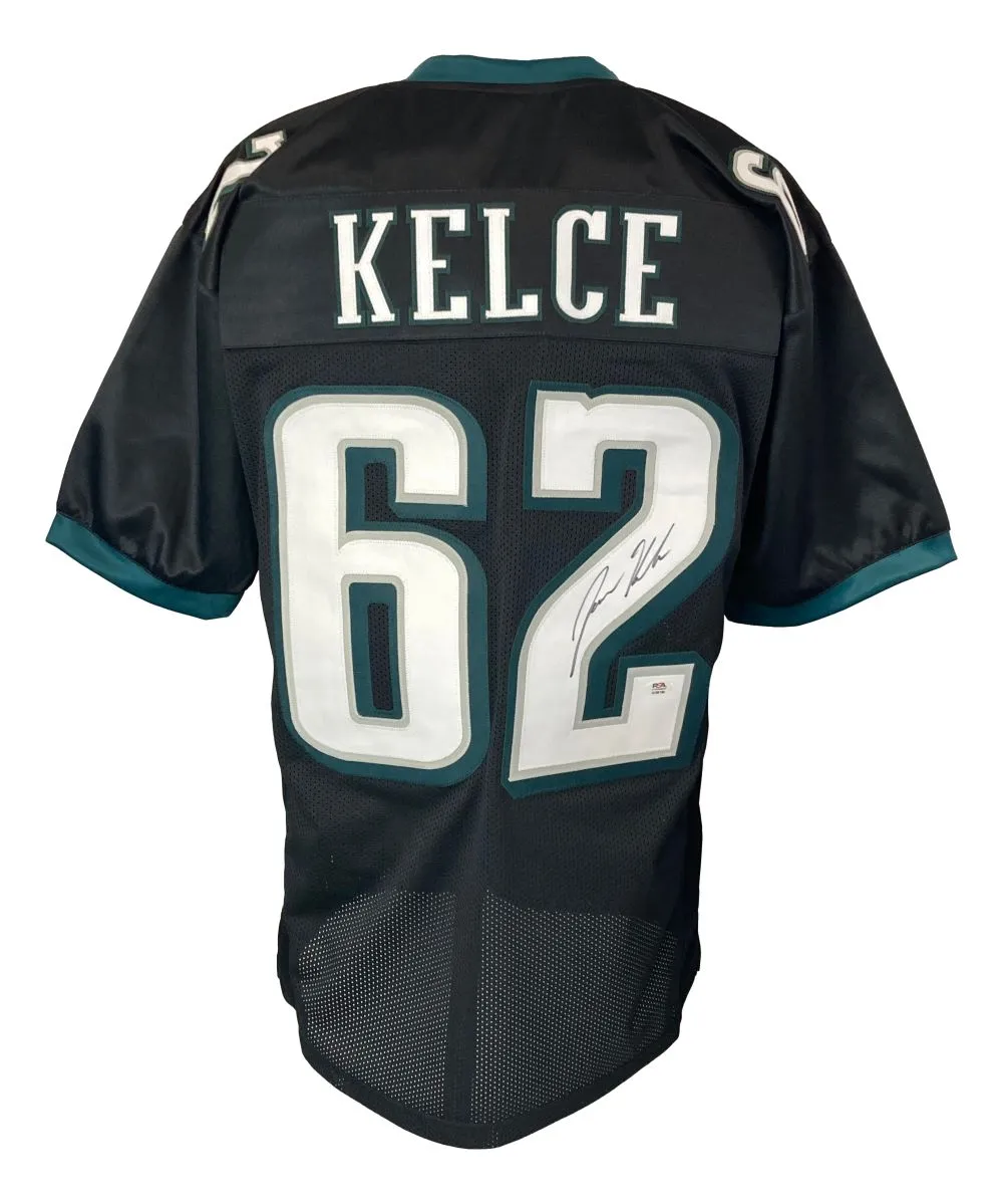 Jason Kelce Philadelphia Signed Black Football Jersey PSA ITP Hologram