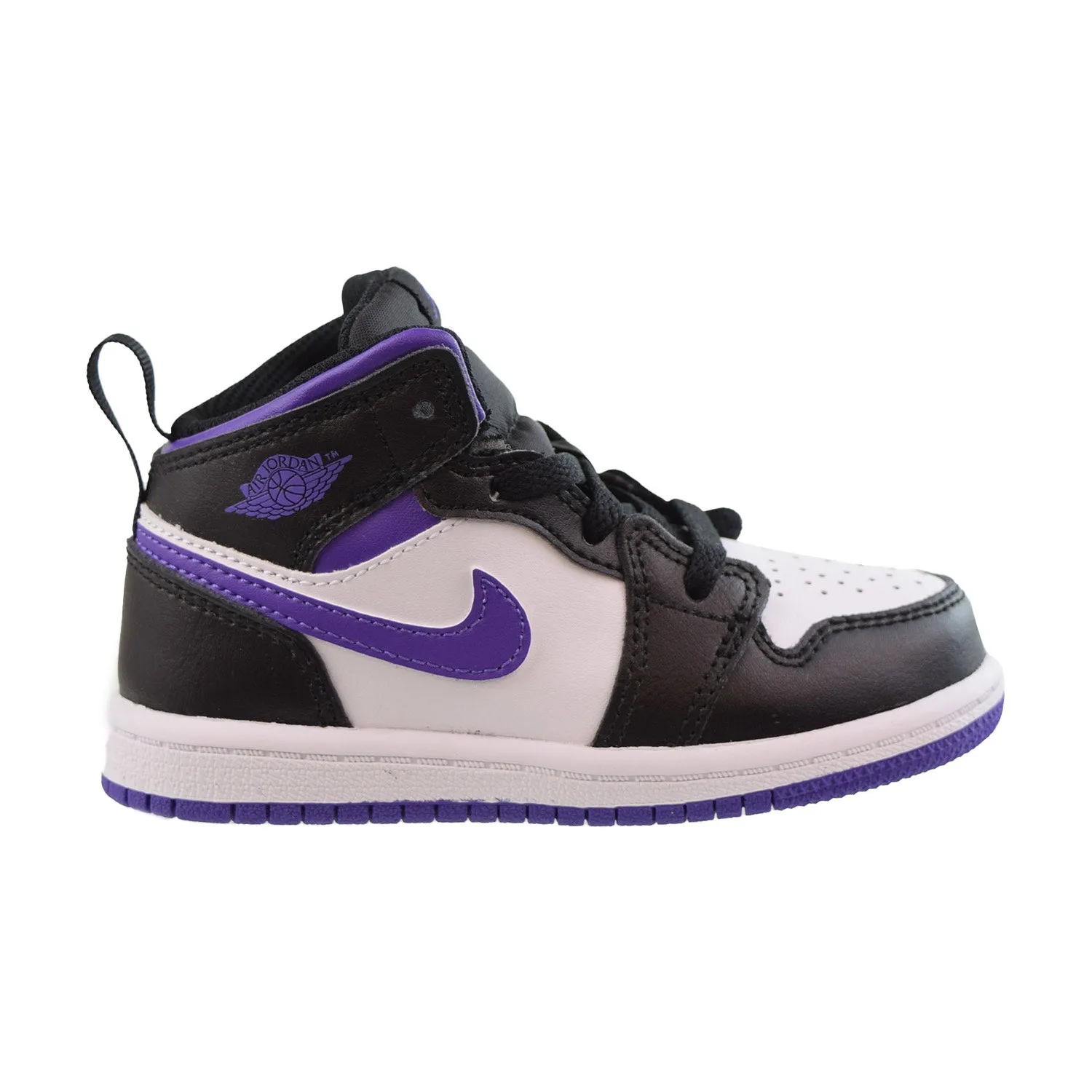 Jordan 1 Mid (TD) Toddlers Shoes Black-Dark Iris