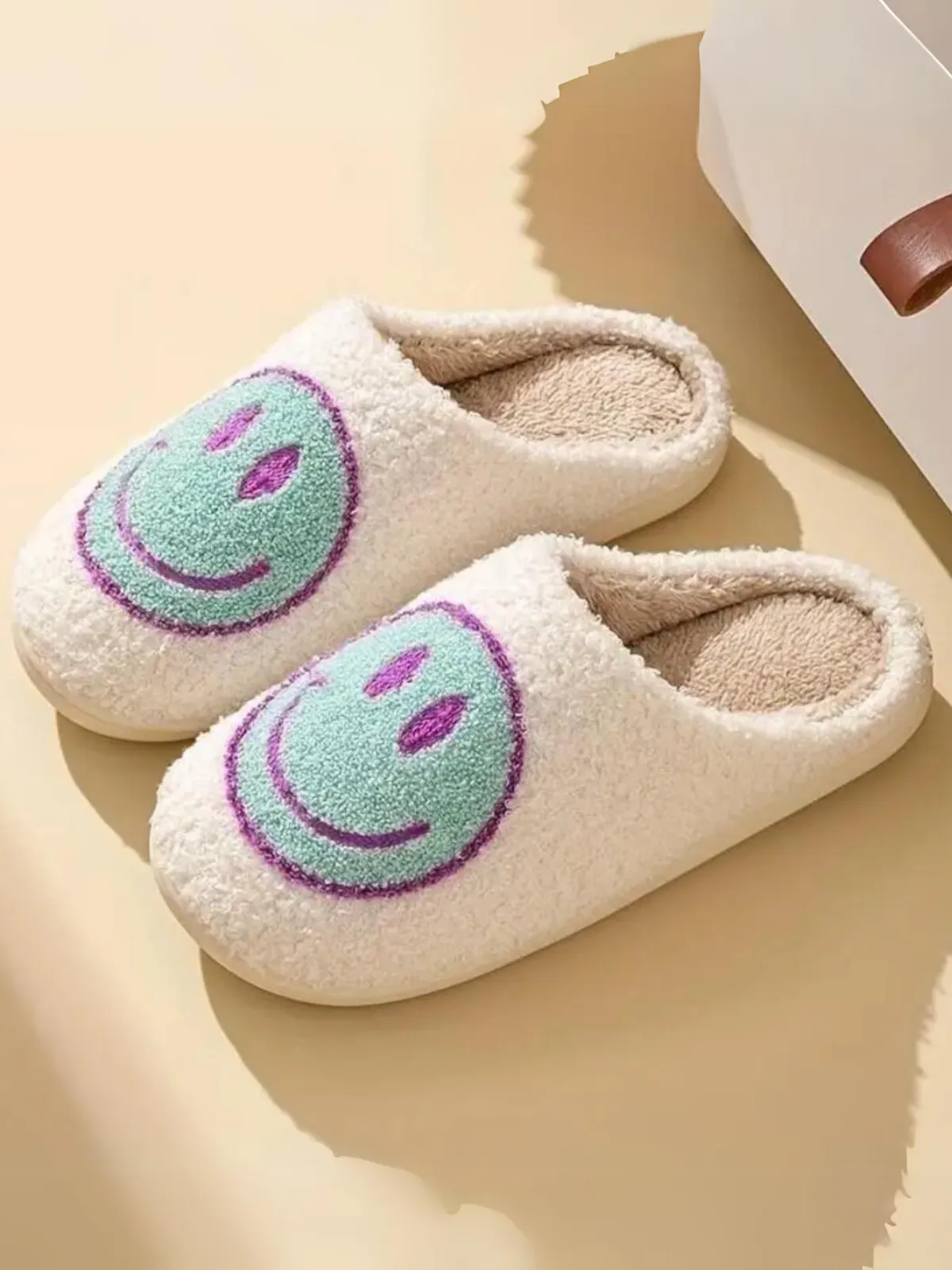 Keep Her Happy Smiley Bedroom Slippers By Liv and Mia