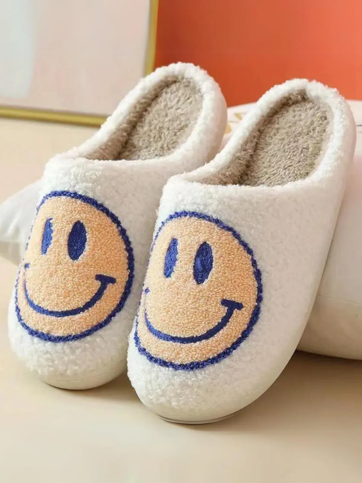 Keep Her Happy Smiley Bedroom Slippers By Liv and Mia