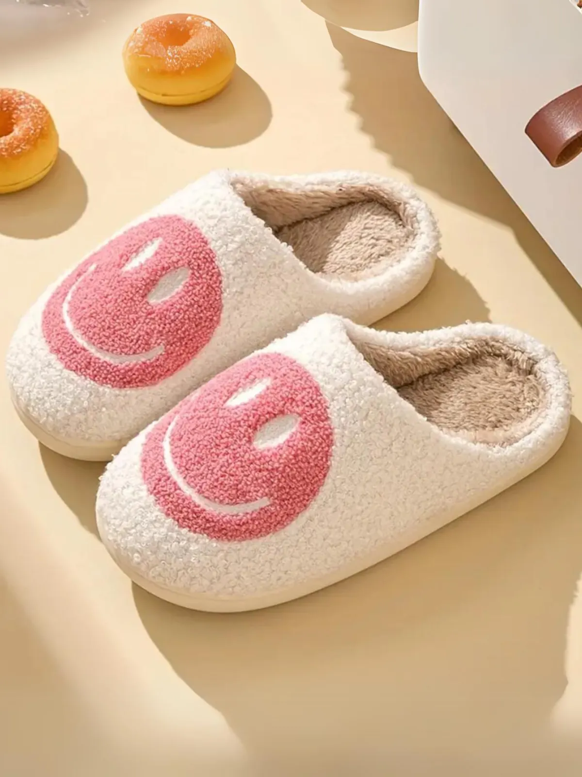 Keep Her Happy Smiley Bedroom Slippers By Liv and Mia