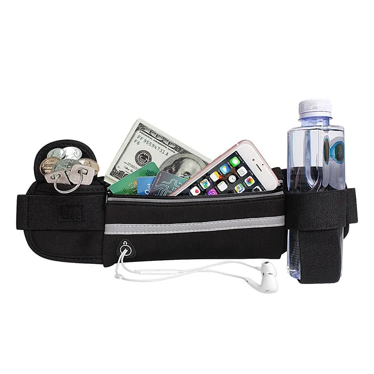 Kettle Pockets Outdoor Sports Mobile Phone Pockets Waist Bag(Black)