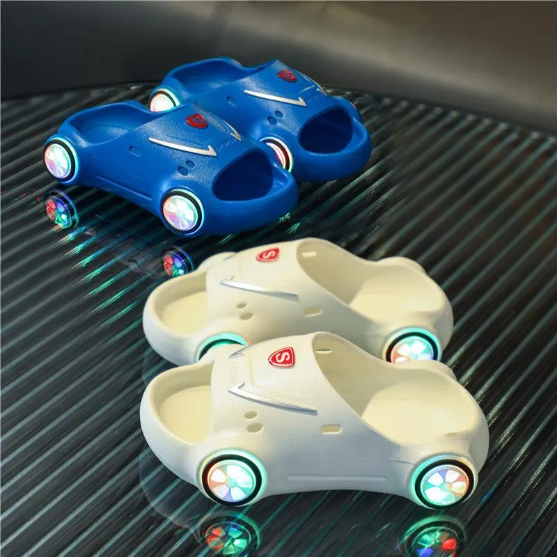 Kids Glowing Cartoon Car Sandals