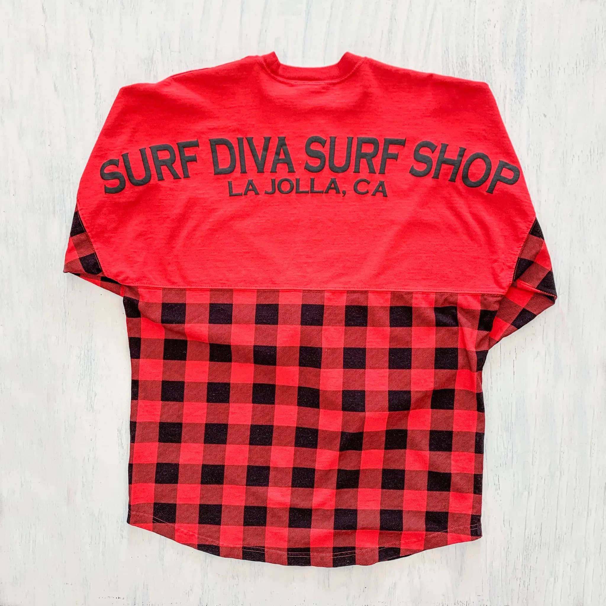 LONGSLEEVE T-SHIRT with SURF DIVA SURF SHOP - WINTER CREWNECK (red/black)