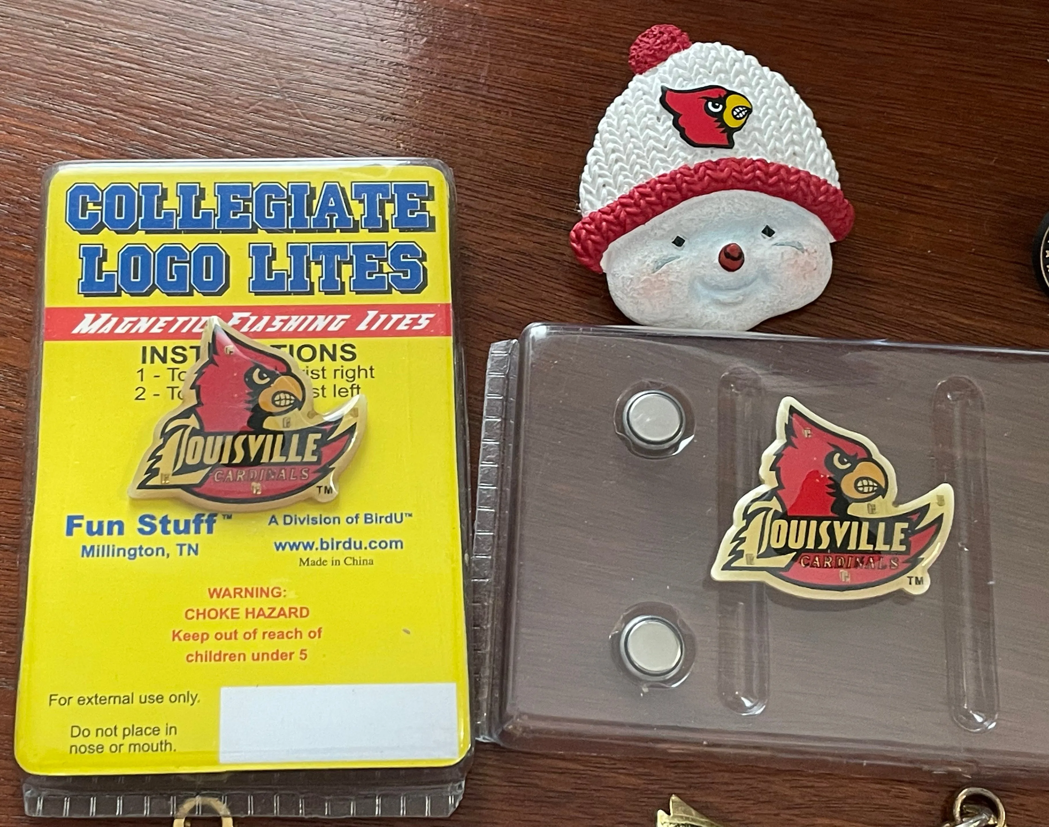 Louisville Cardinal Lot Brooch Pendants Pins Battery Operated