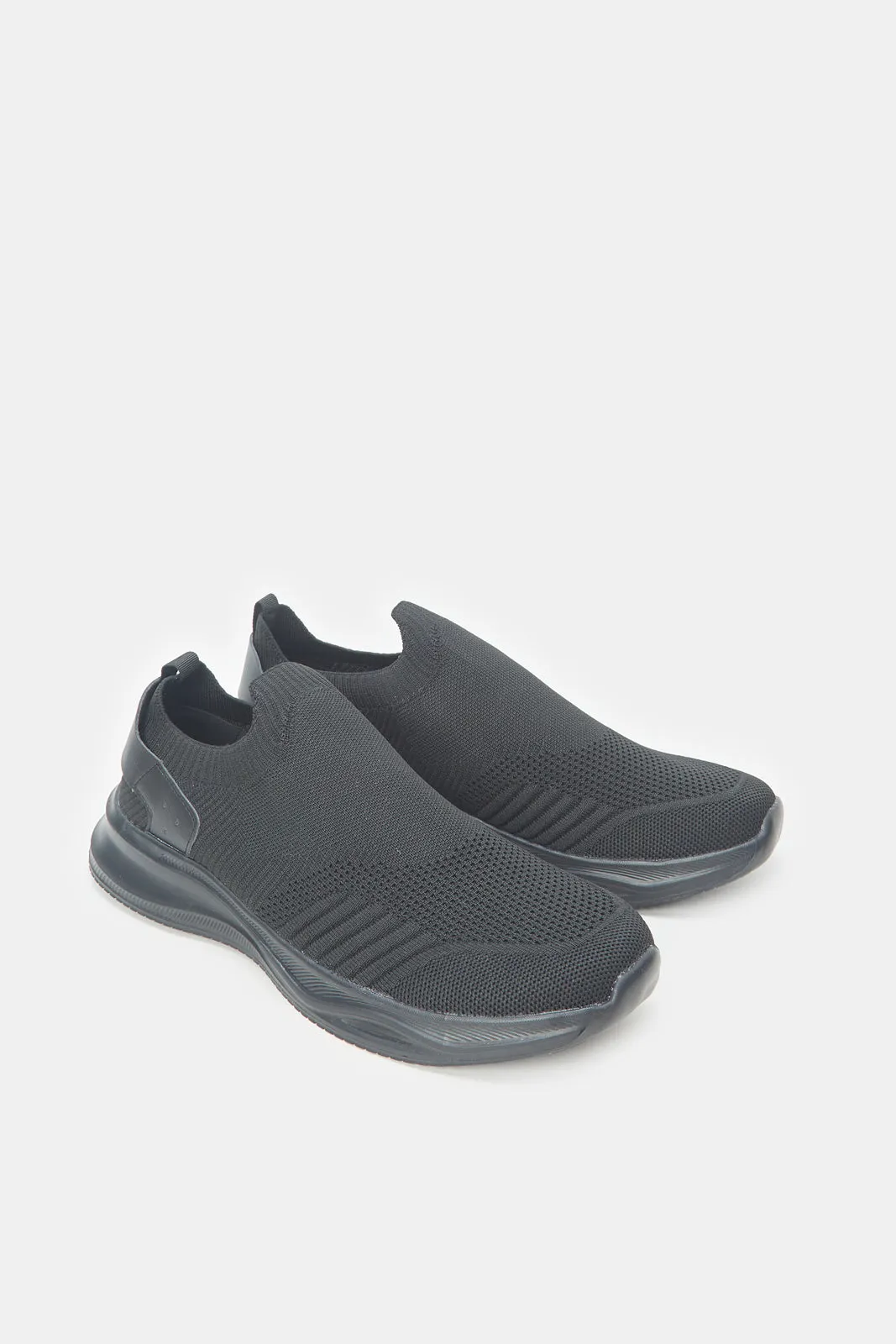 Men Black Solid Slip-On