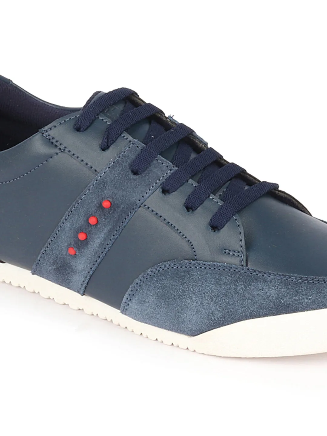 Men Navy Blue Classic Super Light Upper Soft Suede Leather Strap Lace Up Sneakers Shoes