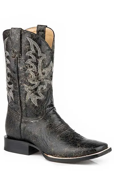 Men's Roper Footwear Black Broad Square Toe Roper Boots