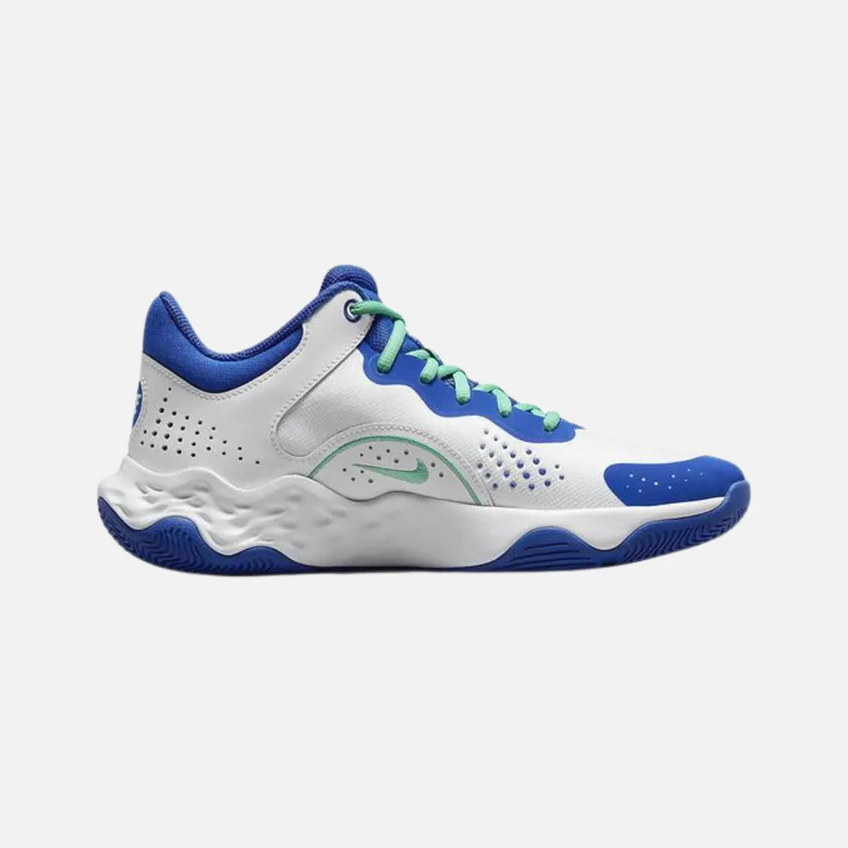 Nike Fly.By Mid 3 Men's Basketball Shoes -White/Game royal -Green Glow