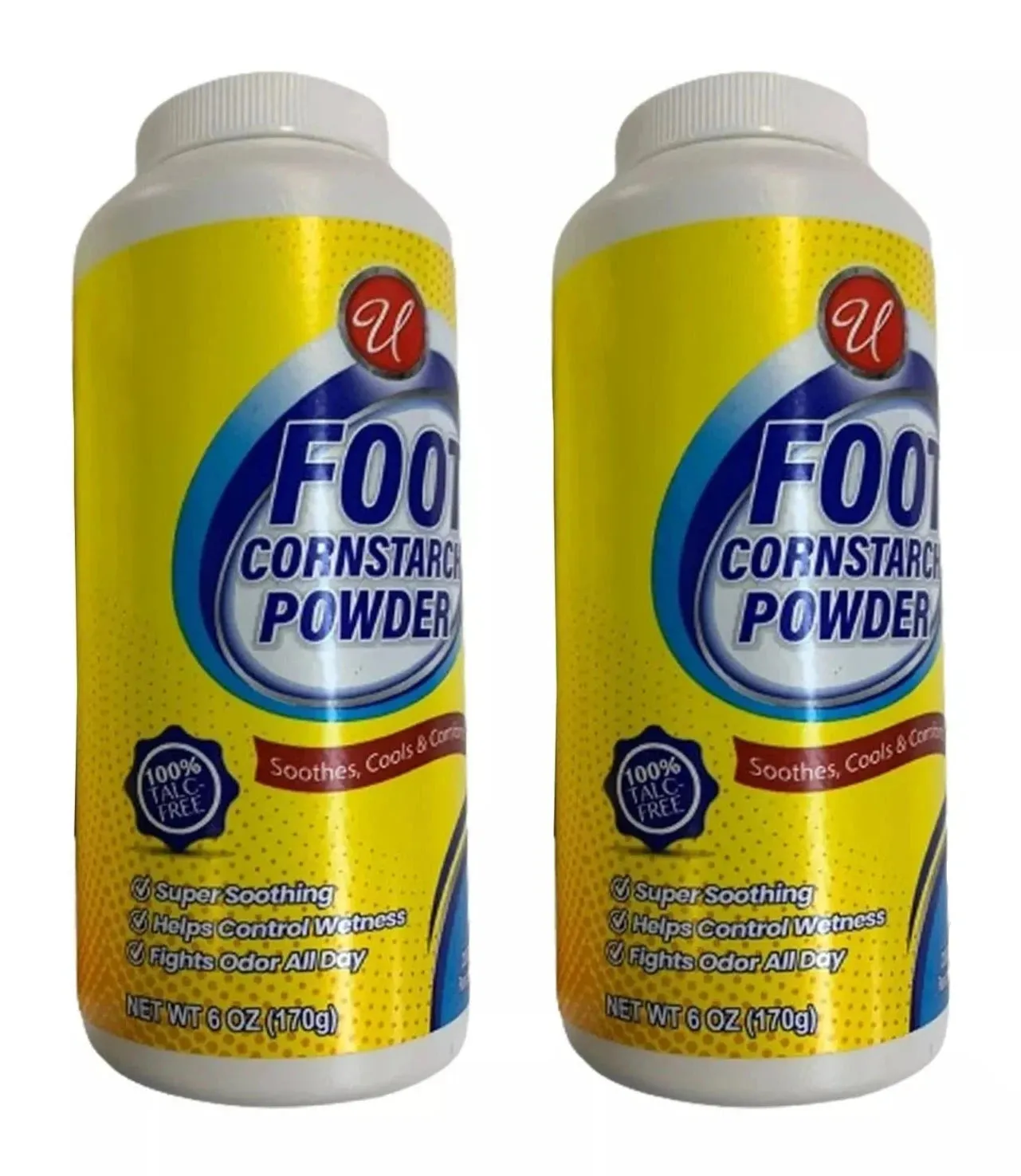 Odor Control Foot Powder Talc-Free Shoe Deodorizer Moisture Absorbent (2 Pack)