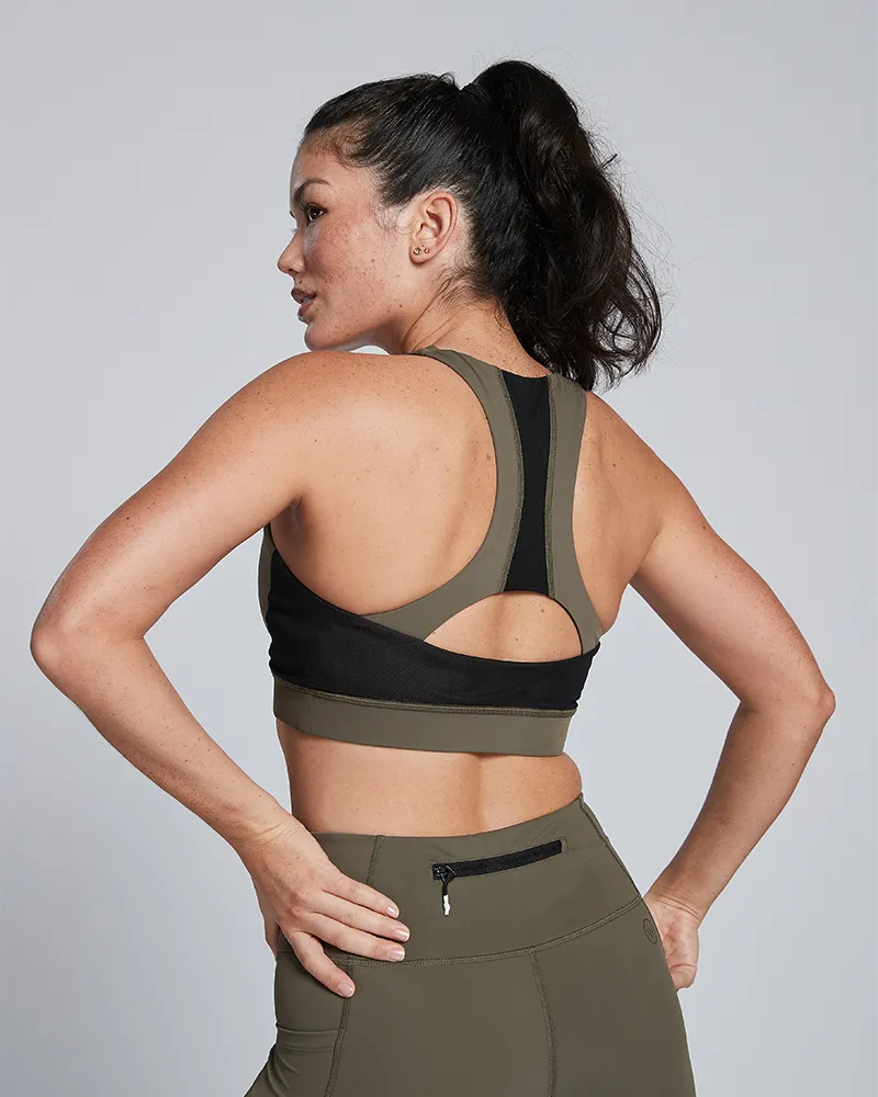 Olive ANY-WEAR™ Sports Bra | Smart Apparel